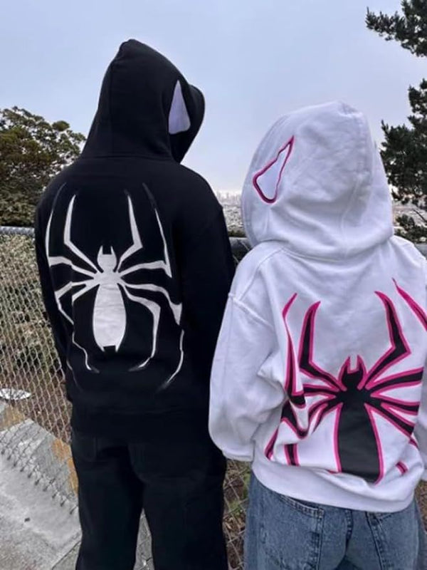 Spider-Man Zip-Up Couple Hoodie | Relaxed Fit | Vintage Marvel Style  (pack of 2)