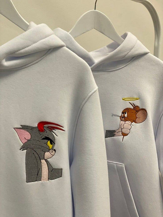 Unique Custom Couple Hoodies – Tome and Jerry Modern Love