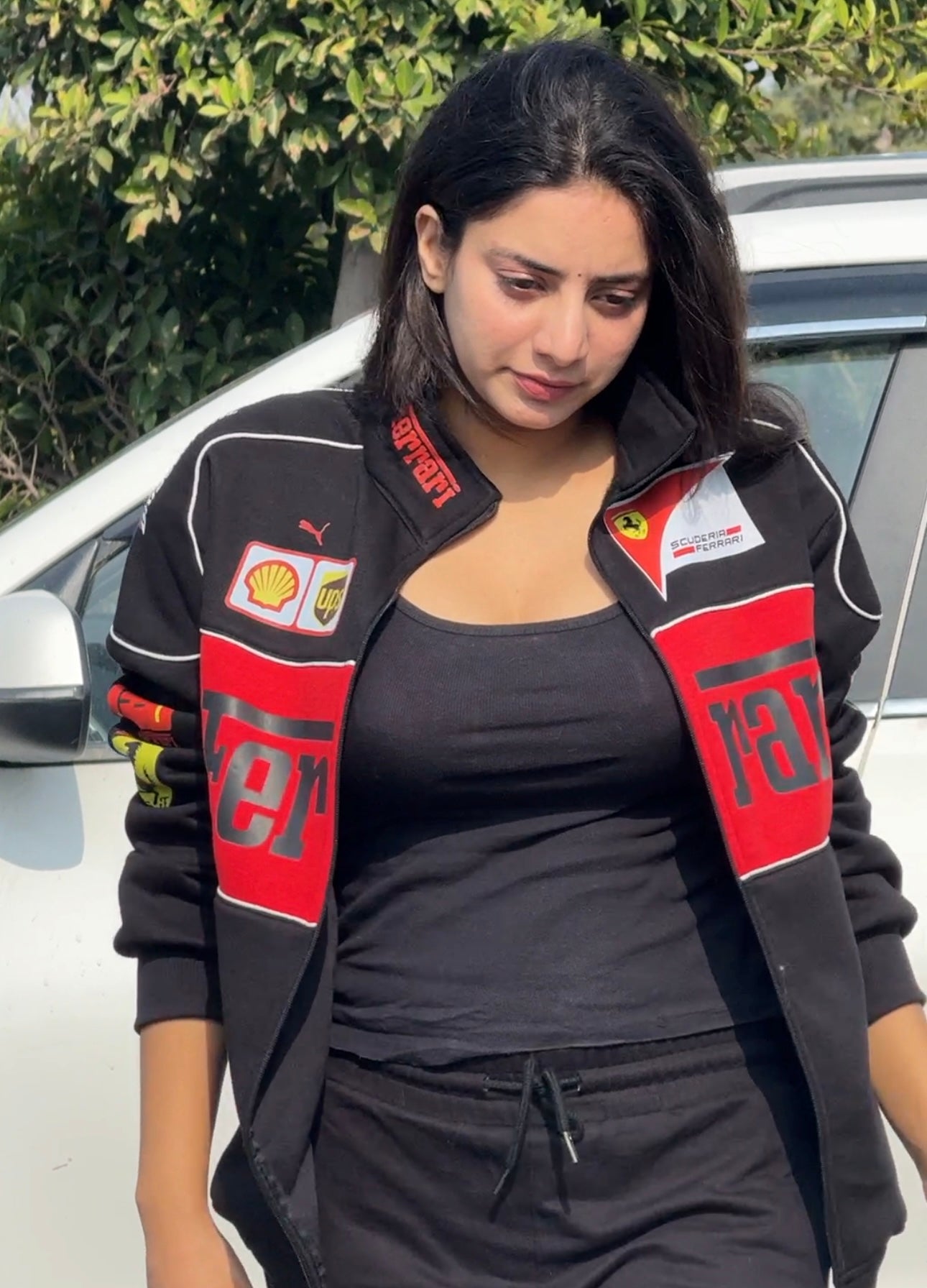 Black Ferrari F1 Vintage Racing jacket at vintage Drip