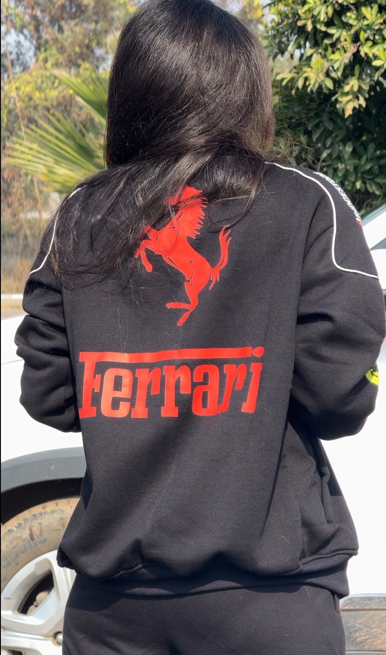 Black Ferrari F1 Vintage Racing jacket at vintage Drip