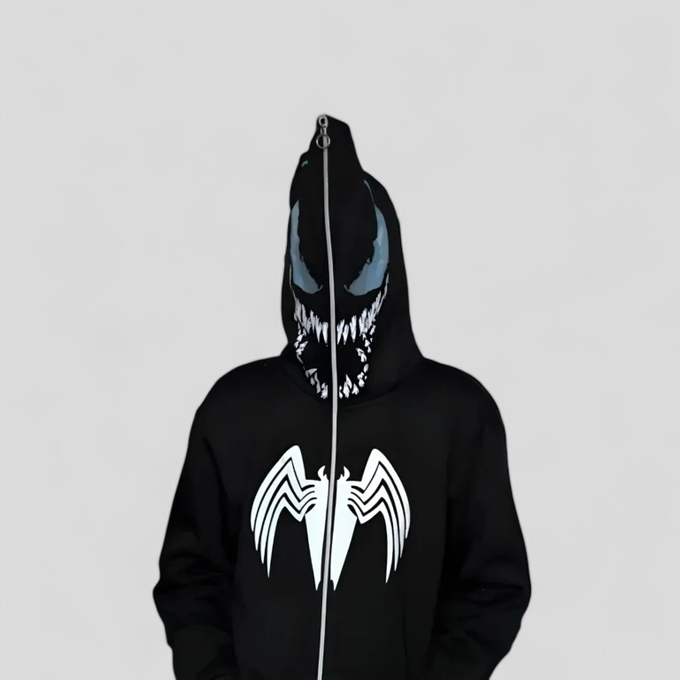 Black spiderman hoodie full zip