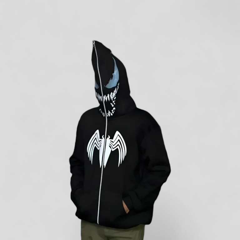 Black spiderman hoodie full zip