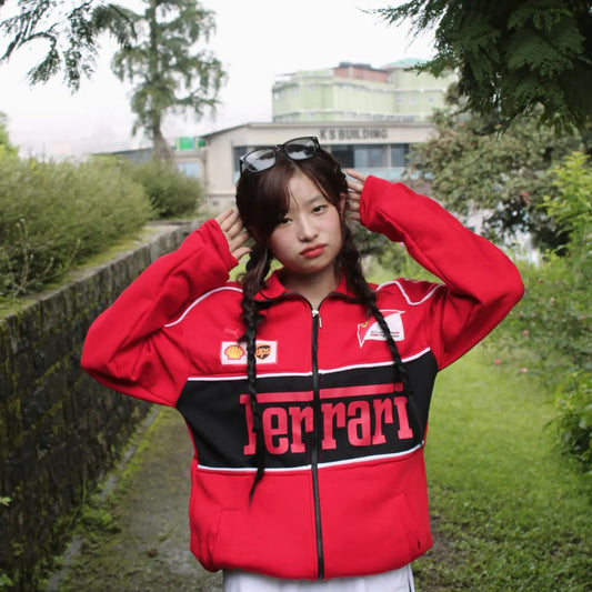 Red Ferrari F1 vintage Racing Jacket at | VintageDrip