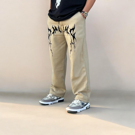 Khaki Low Rise Baggy Pants